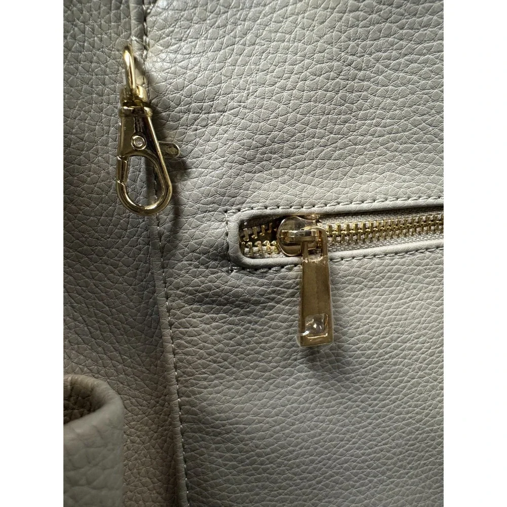FAWN‎ DESIGN Diaper Bag Backpack Gray Faux Leather Large Baby Bag + Wristlet
